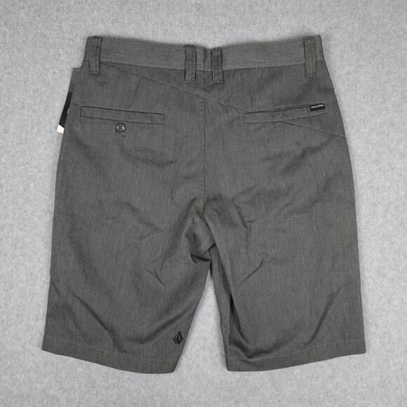 NWT Volcom Mens 29 Charcoal Gray Flat Front Chino Golf Shorts - Picture 2 of 15